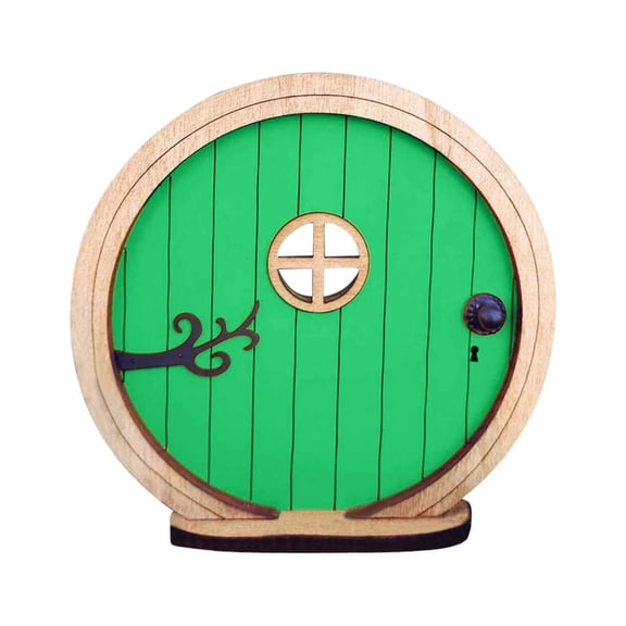 SLYNSHome Artificial Gnome Door Sculpture Fairy Door for Garden,Wood Gnome Home Ornaments Decoration for Kids Room,Wall and Trees Outdoor Miniature Fairy Garden Outdoor Decor Accessories