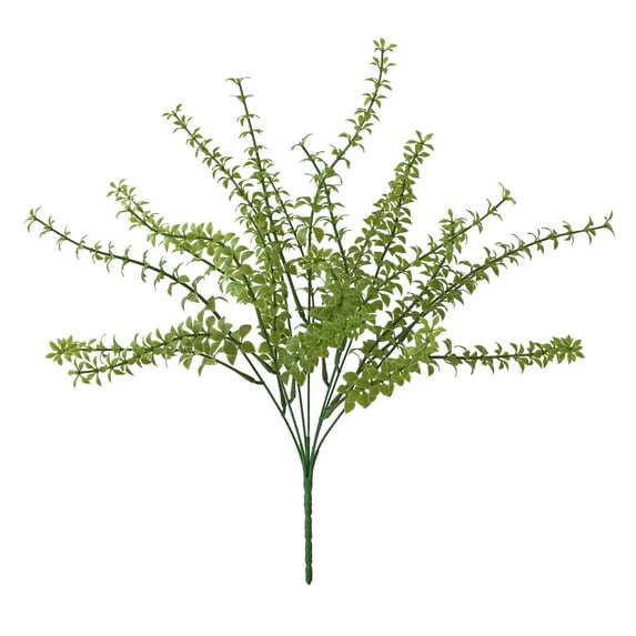 SLYNSHome Artificial Greenery Stems Fake Green Plants Flowers Faux Grass Outdoor UV Resistant Greenery Shrubs Plant for Outdoor Planters Wedding Indoor Outside Home Garden D茅cor