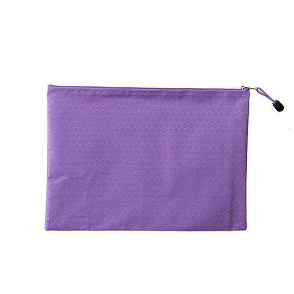 SLYNSHome Clearance Bank Deposit Money Bags with Zipper,9.4x13.1Inch Large Office Storage Bags Sturdy Reusable Zipper Pouch Stationery Goodie Organizer Bags for School Office Travel (Purple)