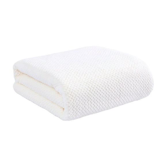 SLYNSHome Bath Towel for Bathroom,- 55x27.5 inch - Large Body Towels with Pineapple Velvet - Soft Absorbent and Quick Dry - for Shower,Sport,Yoga,SPA (White)
