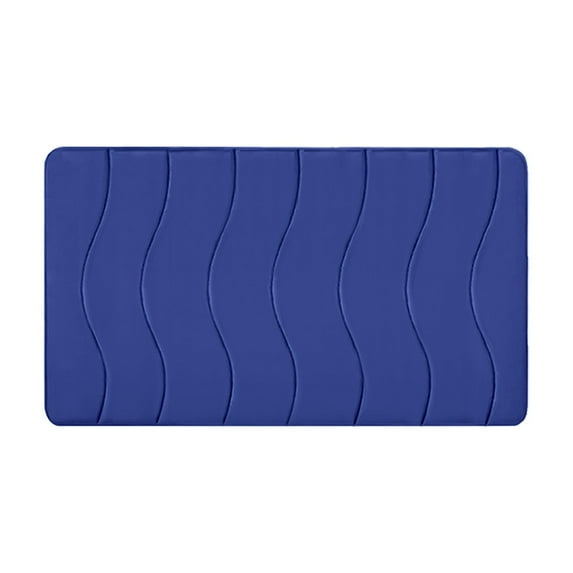 SLYNSHome Bathroom Rugs,15.7x23.6Inch Ultra Absorbent Non-Slip Memory Foam Bath Mat Velvet Bath Mat Easier to Dry for Bathroom Floor Rugs Bathroom Carpets for Bathroom Tub Shower (Blue)