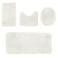 thumbnail image 1 of SLYNSHome Bathroom Rugs Sets 4 Piece,Include Toilet Lid Cover,2 Pcs Floor Rugs,U-Shaped Mats for Bathroom - Non-Slip,Soft Quick Absorbent and Dry - Microfiber Bath Mat Kit (White), 1 of 9