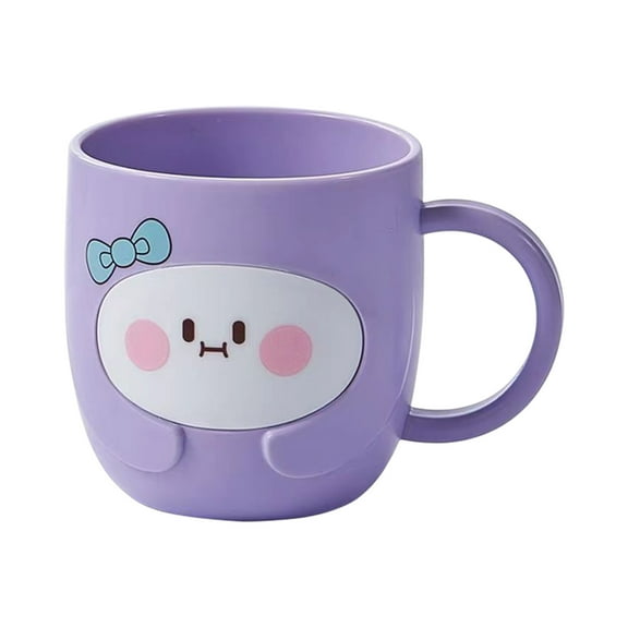 STPToys Bathroom Tumblers Cup with Handle,Unbreakable Plastic Toothbrush Holder Case Mouthwash Mug - Purple