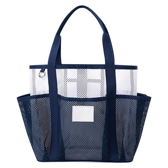 SLYNSHome Beach Bag,Mesh Tote Bag for Mom Women Shoulder Bag for Travel Pool Family Beach Vacation Cruise Essentials Mother's Day Gifts - Blue
