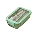 thumbnail image 1 of SLYNSHome Bento Box Container Lunch Boxes - Leakproof - with 2 Compartment & Spoon & Chopsticks Food Containers for Studens/Adults - Microwave/Dishwasher/Fridge Safe (Green), 1 of 8