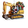 thumbnail image 1 of SLYNSHome Cartoon Christmas Truck Toys Hanging Decoration - 3.1 inch - Xmas Pendant Christmas Tree Engineering Vehicle Acrylic Ornaments (Santa Claus), 1 of 6