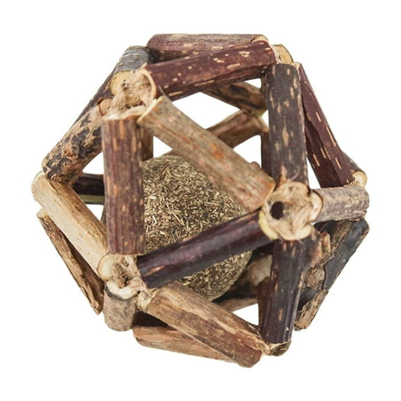 SLYNSHome Cats Toys for Indoor Cats Interactive Wood Pet Friendly Toy Moving Rolling Ball Kitty Toy - 2.5 inch