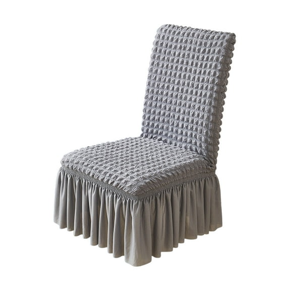 SLYNSHome Chair Covers for Dining Room Stretch Chair Slipcovers with Skirt Removable Washable Kitchen Chair Protector Cover - Gray