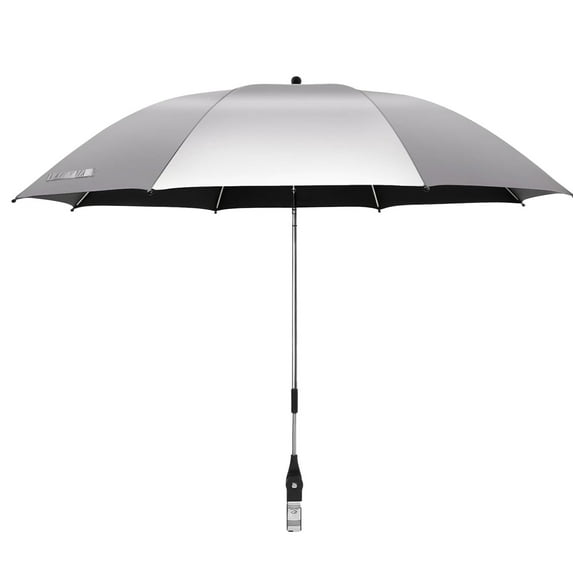 SLYNSHome Chair Sun Umbrella with Clamp Adjustable,2024New Portable Chair Umbrella with Universal Clamp 38.6Inch Detachable Folding Chair Sun Umbrella for Garden Yard Patio Outdoor (Gray)