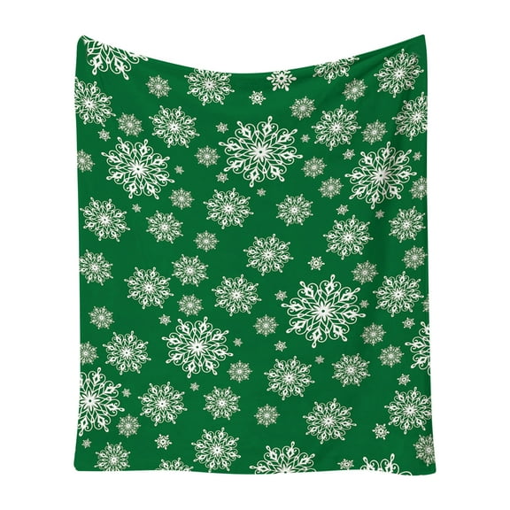 SLYNSHome Christmas Flannel Throw Blanket - 39x51 inch - Xmas Snowflake Blankets Soft Warm Fleece Blanket for Home Sofa Car Bed Decoration
