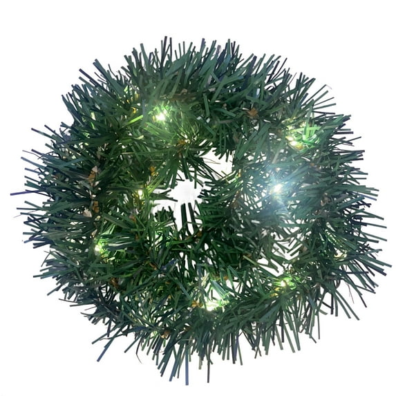 SLYNSHome Christmas Garland Decoration with LED Lights - 32.8 ft - 100 Lights - Battery-powered - Xmas Hanging Green Vines for Home Trees Party (32.8 ft)
