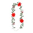 thumbnail image 1 of SLYNSHome Christmas Garland Rattan Artifical Poinsettia Flowers Decoration - 78.7 inch - Xmas Hanging Plants Vines Ornaments for Home Trees Fireplace Party (78.7 inch), 1 of 7