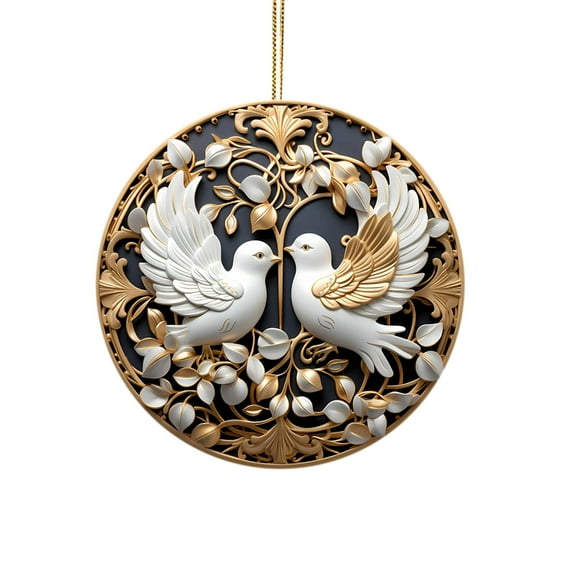 SLYNSHome Christmas Ornaments Jesus Nativity Scene for Tree,2024New 3D Jesus Nativity Birds Hanging Sign for Christmas Tree Religous Christian Gifts for Tree Car Christmas Home Decoration