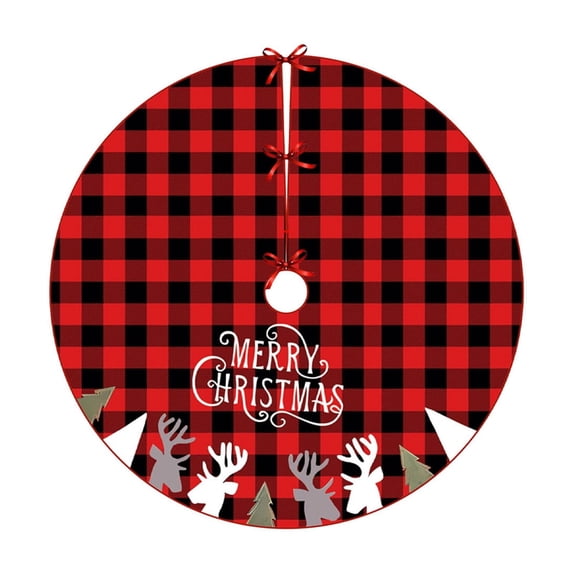 SLYNSHome Christmas Tree Skirt Decoration for Home - 35.4 inch - Round Xmas Trees Bottom Decor Apron Gift Skirt Mat Floor Rug