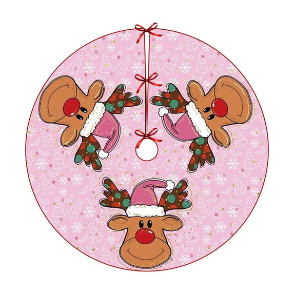 SLYNSHome Christmas Tree Skirt Decoration for Home - 35.4 inch - Round Xmas Trees Bottom Decor Apron Gift Skirt Mat Floor Rug