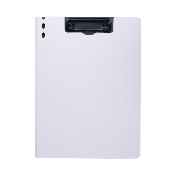 SLYNSHome Clip Boards with Cover for Office Supplies Heavy Duty Clipboard with Clip Clipboard Case Test Paper Storage & Organizer for Classroom Home Art Room (White)
