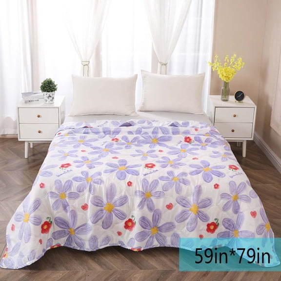 SLYNSHome Cool And Comfortable Double Sided Cold Effect Blanket Cool Fiber Soft Blanket Summer Cool Conditioning Quilt