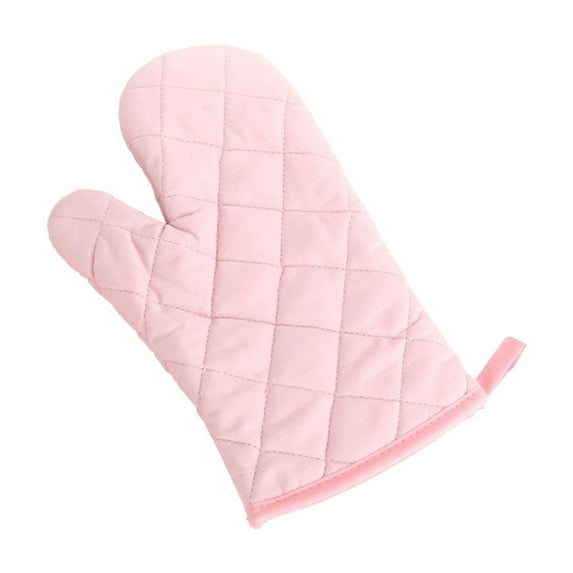 SLYNSHome Cotton Oven Mitts - Heat Resistance - 7x11 inch - Non Scalding & Slip - Insulated Gloves Oven Gloves for Microwave/Hot Plates Kitchen Gadget (Pink)