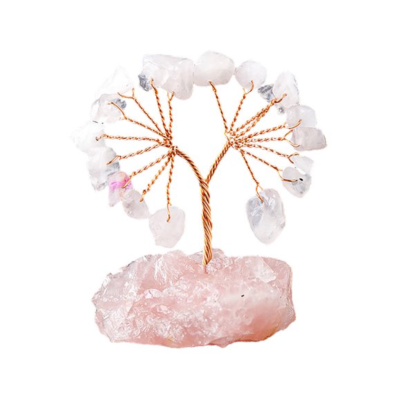 SLYNSHome Crushed Stone Wealth Tree Gemstone Tree,Natural Colorful Chakra Crystal Handwoven Decoration Natural Tree of Life Gemstones Bonsai Feng Shui Tree Bring Health and Luck