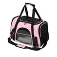 thumbnail image 1 of SLYNSHome Dog Carrier Collapsible Travel Puppy Carrier Soft-Sided Medium Pet Carrier Cats Carriers Pet Privacy Protection Travel Carriers 17.3x10.2x11.4 inch (Pink), 1 of 9