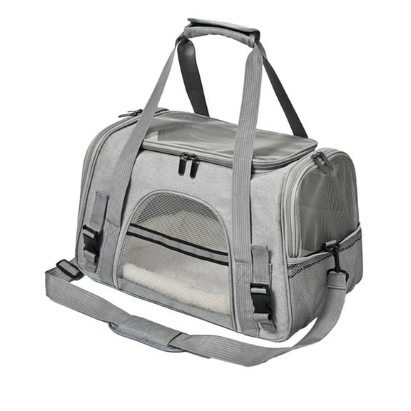 SLYNSHome Dog Carrier Collapsible Travel Puppy Carrier Soft-Sided Medium Pet Carrier Cats Carriers Pet Privacy Protection Travel Carriers 17.3x10.2x11.4 inch (Gray)