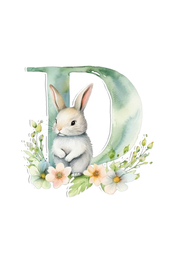 Easter Letter Rabbit Decoration Cute Bunny Ornament Hanging Pendant for Home Keychain Backpack Easter Gifts (D)