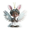 thumbnail image 1 of SLYNSHome Easter Ornament Angel Bunny Ear Decoration Cute Kids Statue Hanging Pendant for Home Car Spring Fairy Garden Keychain Backpack, 1 of 4