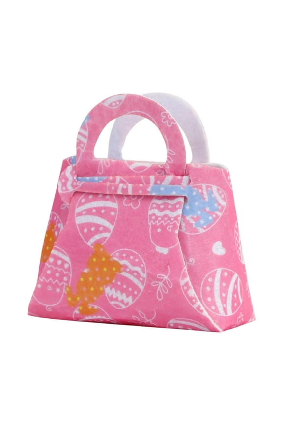 Easter Rabbit Tote Bags Decoration Cute Bunny Gifts/Candy Storage Bags with Handles Eggs Bucket Baskets for Home Party Eggs Hunting Ornament (Pink)