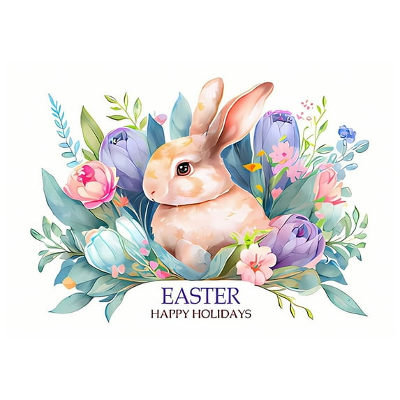 SLYNSHome Clearance Easter Rabbit Wall Stickers Flowers Wall Decals Peel and Stick for Home Party Nursery Window Door Decoration