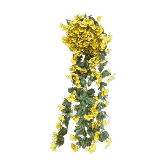 SLYNSHome Fack Violet Hanging Artificial Flower Vines Vine Silk Artificial Wisteria Garlands,Faux Flowers with Green Leaves for Wedding Garden Wall Table Home Party Decor