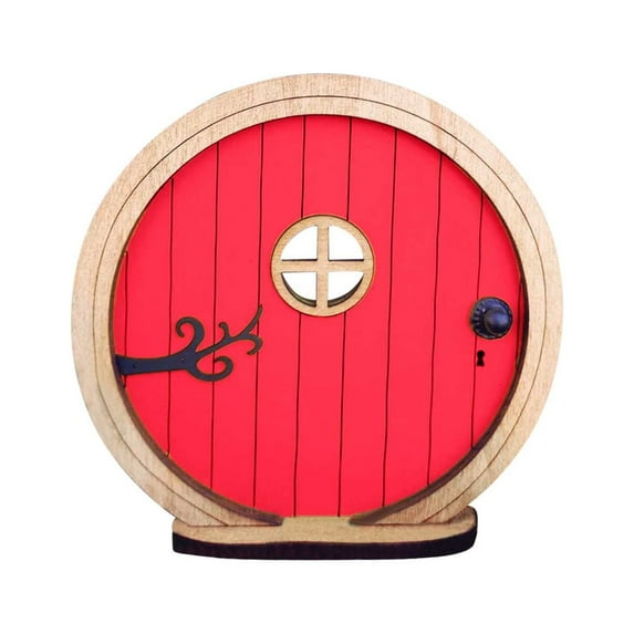 SLYNSHome Fairy Door for Tree,Artificial Wood Door Sculpture Gnome Home Ornaments Decoration for Kids Room,Garden,Wall,Trees Outdoor,Miniature Fairy Garden Outdoor Decor Accessories