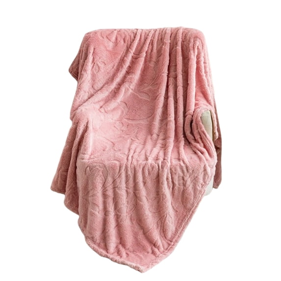 SLYNSHome Flannel Throw Blanket 39x27.5 inch,Plush Super Soft Throw Blanket Thickened Warm Artificial Fleece Blankets for Couch Bed Car Office Home Decorartion (Pink)