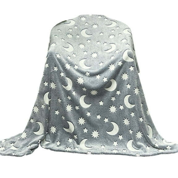 SLYNSHome Fleece Throw Blanket Soft Cozy Plush Blankets with Print Throws Blanket for Couch Sofa Bed Home Decorations - Moon