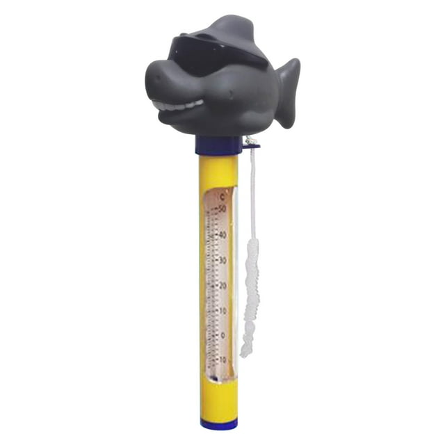 SLYNSHome Floating Pool Thermometer,Large Display with String Easy to Read - Shatter Resistant - Thermometer for Swimming Pools,Spas,Hot Tubs,Aquariums (Black)