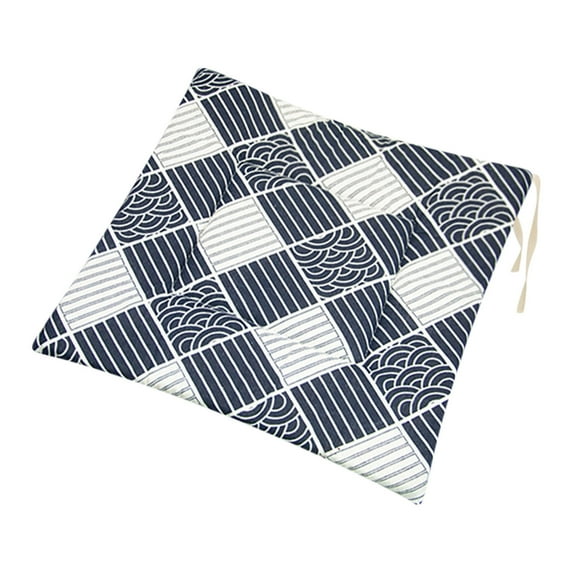 SLYNSHome Printed Polyester Linen Rectangle Chair Cushion Japanese Style Household Thick Chair Cushion Suitable For Futon Flooring