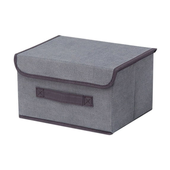 SLYNSHome Foldable Storage Bin Cube Organizer Basket with Flip-Top Lid and Handle,Portable Blanket Storage Bags,Storage Containers for Organizing Bedroom Home Office Closet (S)