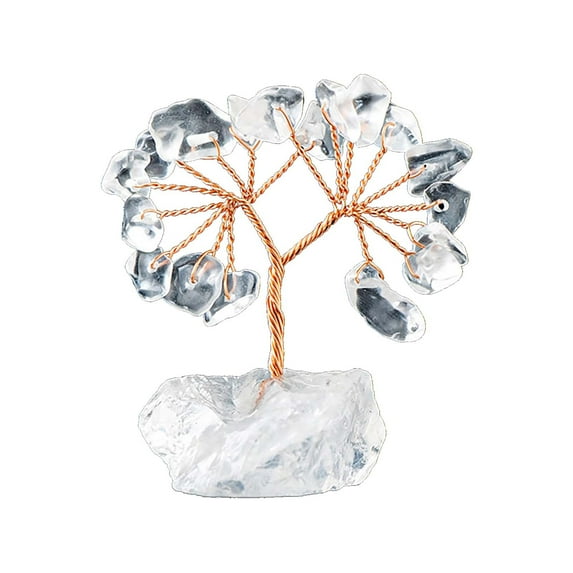 SLYNSHome Gemstone Tree,Crushed Stone Wealth Tree Natural Colorful Chakra Crystal Handwoven Decoration Natural Tree of Life Gemstones Bonsai Feng Shui Tree Bring Health and Luck