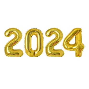 SLYNSHome Giant 40 Inch Gold 2024 Balloons Number New Years Decorations 2024 Foil 2024 Balloons Numbers For 2024 New Years
