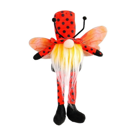 SLYNSHome Gnomes Doll for Tray Decor,Ladybug Gnomes Plush Decoration Farmhouse Animals Theme Ornaments Cute Gnome Plush Doll for Home Farmhouse Office Kitchen Fireplace Table