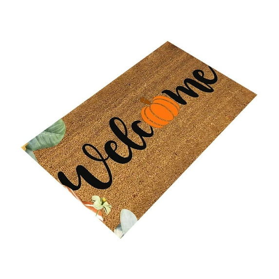SLYNSHome Halloween Bathroom Mat Cute Pumpkin Halloween Carpet,Door Mats with Non-slip Backing Hallowmas Soft Washable Rug for Home Kitchen Halloween Decoration(31.5x19.7Inch)