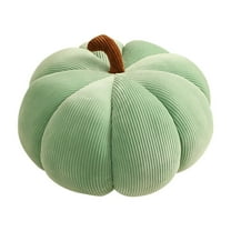 SLYNSHome Halloween Pumpkin Throw Pillows,3D 7.1Inch Pumpkin Cushion Cute Plush Soft Stuffed Pumpkin Shaped Sofa Pillows for Fall Halloween Home Office Halloween Decoration (Green)