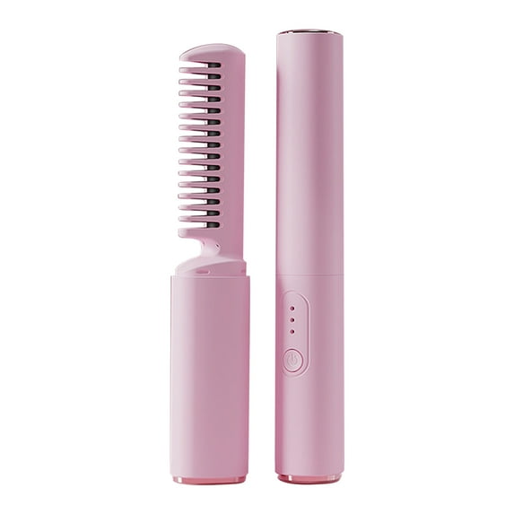 SLYNSHome Home Portable Hair Straightening Comb Wireless Hair Straightener Curling Iron Small Charging Portable Travel