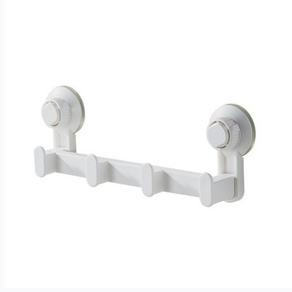 SLYNSHome Hooks Hanger Rack for Kitchen - Suction Cup - Removable - Wall Mounted Storage Rack for Hanging Cooking Utensils,Mugs,Spoons Kitchen Gadget (White)