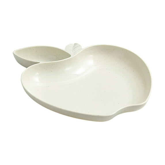 SLYNSHome Kitchen Dinnerware Wheat Straw Plates Apples Shape Unbreakable Tableware for Salad,Cakes,Desserts,Snacks,Fruit Kitchen Supplies - Beige