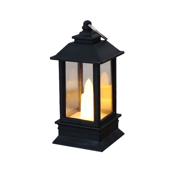 SLYNSHome LED Candle Lantern Decorative Night Light Vintage Lantern with LED Candles for Garden,Patio,Wedding,Party,Home (Black)