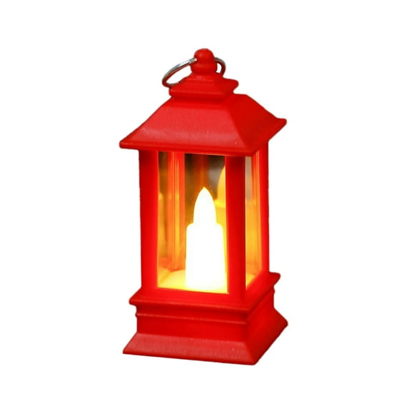 SLYNSHome LED Candle Lantern Decorative Night Light Vintage Lantern with LED Candles for Garden,Patio,Wedding,Party,Home (Red)