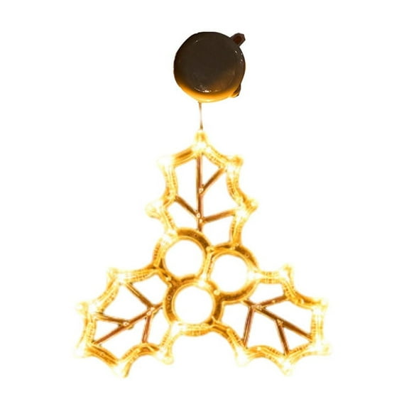SLYNSHome LED Christmas Window Decorations,Pre-Lit Xmas Lighted Silhouette Lights Luminous Christmas Lamps Hanging Suction Cup Lights Battery Operated for Fireplace Indoor (Maple Leaf)