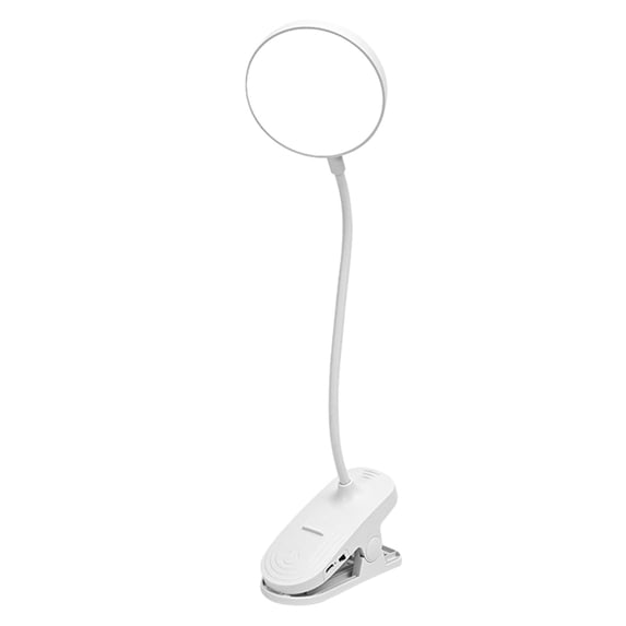 SLYNSHome LED Desk Lights Clip on Lamps for Reading Foldable Table Light with 3 Level Brightness Eye-Caring Table Light for Home Office Bedroom Bedside (Circle)
