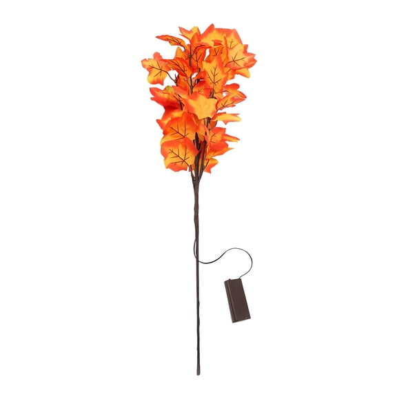 SLYNSHome LED Halloween Lighted Branches for Vase,28Inch Artificial Maple Leaf Branch Lights Hallowmas Artificial maple leaf lamp Battery Operated Autumn Halloween Home Decoration