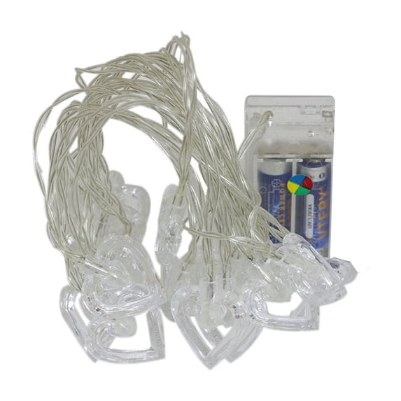 SLYNSHome LED Heart Shaped Lights Strings for Home Decoration String Light Battery Operated Lamps Strip for Outdoor Room Party Wedding (Multicolor)